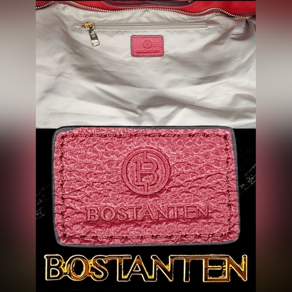 Bostanten Nevin Genuine Leather Satchel Hobo Top Handle Tote With  Cherry Charm - Picture 14 of 16